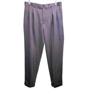 Perry Ellis Portfolio Men's Gray Pleaded Slacks Size 36/34
